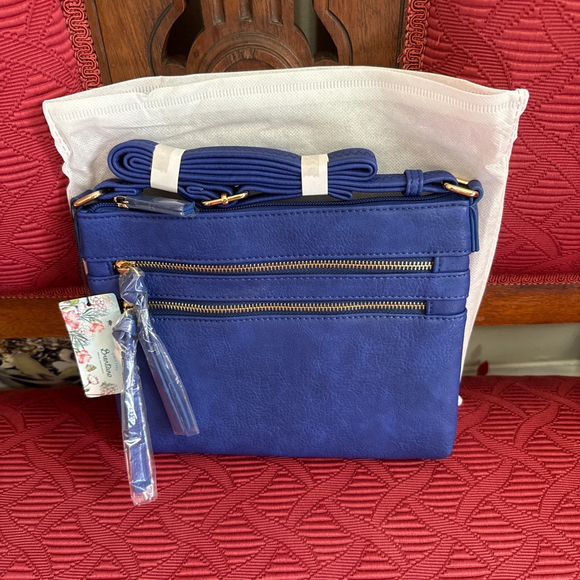 Brentano Handbags - Brentano Navy Crossbody Bag with Adjustable Strap & Interior Pockets
